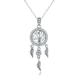 925 Sterling Silver Tree of Life Fashion Dream Catcher Pendant Necklaces for Women Sterling Silver Jewelry