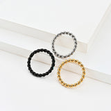 Gold Twisted Braided Ring for Women Men Stainless Steel 3mm Stackable Wedding Band Promise Ring Daily Wear Gift