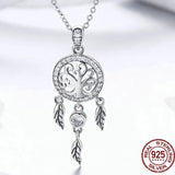 925 Sterling Silver Tree of Life Fashion Dream Catcher Pendant Necklaces for Women Sterling Silver Jewelry