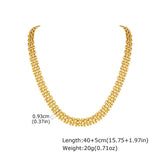 Flat Mesh Chain Necklace, Stainless Steel 9.3mm & 13.2mm Width Options in Gold & Silver, Adjustable 40+5cm Collar Jewelry