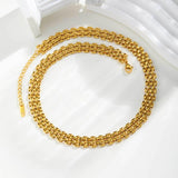 Flat Mesh Chain Necklace, Stainless Steel 9.3mm & 13.2mm Width Options in Gold & Silver, Adjustable 40+5cm Collar Jewelry