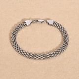 Stainless Steel Mesh Link Chain Bracelet for Men Women, 6mm Italian Gold Wristband, 17/19/21cm Gift Jewelry