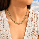Flat Mesh Chain Necklace, Stainless Steel 9.3mm & 13.2mm Width Options in Gold & Silver, Adjustable 40+5cm Collar Jewelry