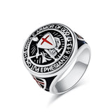 NEHZUS Armor of God Ring for Men Stainless Steel Ephesians 6:13 0.91in Shield Cross Signet Ring 0.92oz Daily Wear Gift