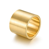 NEHZUS 19mm Wide Gold Ring for Men Women Stainless Steel Brushed Band Hip Hop Punk Thumb Ring 0.75in 0.71oz Daily Wear Gift