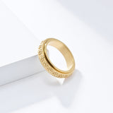 NEHZUS Daisy Spinner Ring for Women Stainless Steel 6mm Rotatable Fidget Anxiety Relief 0.24in Wide Daily Wear Gift