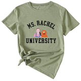 MS RACHEL University Fun Graphic Short-sleeved T-shirt