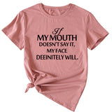 If my mouth can't say it, loose-fitting short-sleeved girl