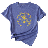 Bee Protect The Pollinators Pattern Short Sleeved T-shirt