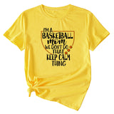 The Letters I'm A Basketball Mom Round Neck Short Sleeves