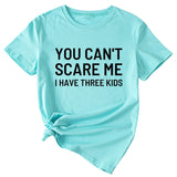 Women's Letter Print You Can't Scale Me Casual Round Neck Short Sleeves Shirt