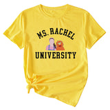MS RACHEL University Fun Graphic Short-sleeved T-shirt
