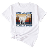 WAnna Smoke Fun Pattern Printed Round Neck Fashion Short Sleeve T-shirt Women