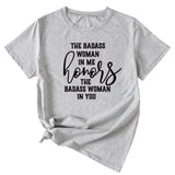 Fashion Women's T-Shirt The BADASS WOMAN Short Sleeve