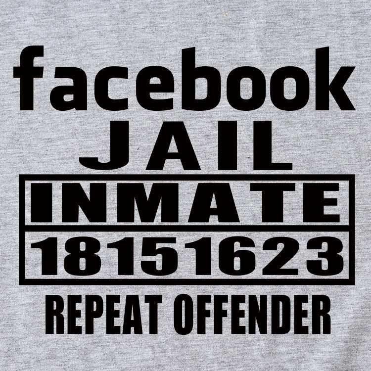 English Letters Facebook Jalt Immate Round Neck Short Sleeve
