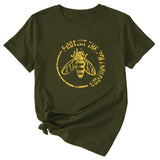 Bee Protect The Pollinators Pattern Short Sleeved T-shirt