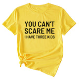 Women's Letter Print You Can't Scale Me Casual Round Neck Short Sleeves Shirt