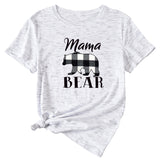 Fashion Jacket Mama Bear Pattern Ladies Round Neck Short Sleeve T-shirt