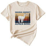 WAnna Smoke Fun Pattern Printed Round Neck Fashion Short Sleeve T-shirt Women