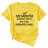 If my mouth can't say it, loose-fitting short-sleeved girl