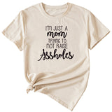 Fashion Women Dress Im Just A Mom Casual Plus Size Short Sleeve Tshirt