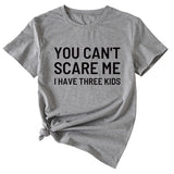 Women's Letter Print You Can't Scale Me Casual Round Neck Short Sleeves Shirt