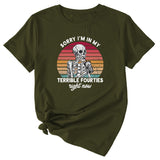 Sorry I'm In My Fun Pattern Printed Casual Short-sleeved T-shirt