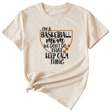 The Letters I'm A Basketball Mom Round Neck Short Sleeves