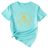 Bee Protect The Pollinators Pattern Short Sleeved T-shirt