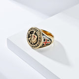 NEHZUS Armor of God Ring for Men Stainless Steel Ephesians 6:13 0.91in Shield Cross Signet Ring 0.92oz Daily Wear Gift