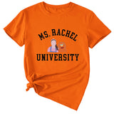 MS RACHEL University Fun Graphic Short-sleeved T-shirt