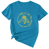 Bee Protect The Pollinators Pattern Short Sleeved T-shirt