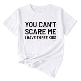 Women's Letter Print You Can't Scale Me Casual Round Neck Short Sleeves Shirt