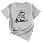 Fashion Women Dress Im Just A Mom Casual Plus Size Short Sleeve Tshirt