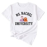 MS RACHEL University Fun Graphic Short-sleeved T-shirt