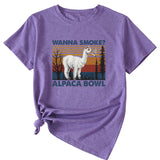 WAnna Smoke Fun Pattern Printed Round Neck Fashion Short Sleeve T-shirt Women