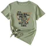 The Letters I'm A Basketball Mom Round Neck Short Sleeves