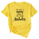 Fashion Women Dress Im Just A Mom Casual Plus Size Short Sleeve Tshirt
