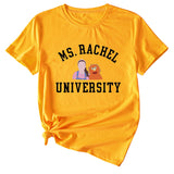 MS RACHEL University Fun Graphic Short-sleeved T-shirt
