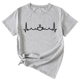 ECG Coffee Women's Loose Short Sleeve Top Round Neck T-shirt