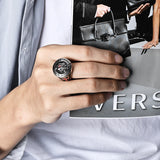 NEHZUS Armor of God Ring for Men Stainless Steel Ephesians 6:13 0.91in Shield Cross Signet Ring 0.92oz Daily Wear Gift