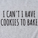 Damen T-Shirt mit Aufschrift „I Can’t I Have Cookies“, lässig, kurzärmelig