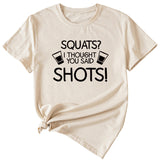 T-shirt décontracté à manches courtes pour femmes Squares I Thought