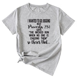 Letters I Wanted To Go Jogging But Casual Loose Short Sleeves