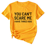 Women's Letter Print You Can't Scale Me Casual Round Neck Short Sleeves Shirt