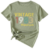 Fashion Women's Top VINTAGE 1983 Casual Loose Short Sleeve