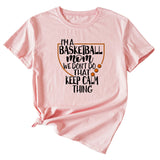 The Letters I'm A Basketball Mom Round Neck Short Sleeves