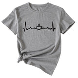 ECG Coffee Women's Loose Short Sleeve Top Round Neck T-shirt