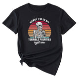 Sorry I'm In My Fun Pattern Printed Casual Short-sleeved T-shirt
