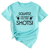 T-shirt décontracté à manches courtes pour femmes Squares I Thought